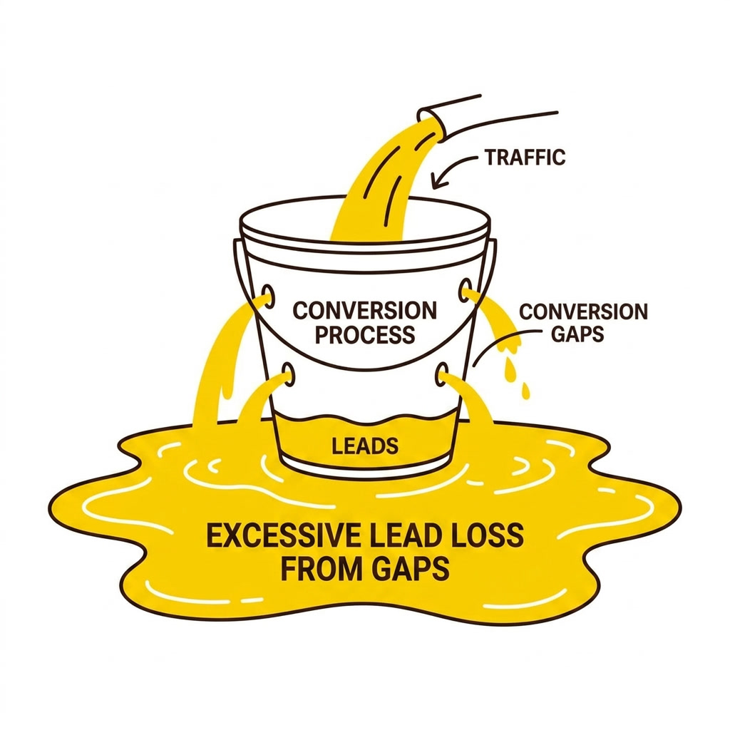 Leaky bucket illustration